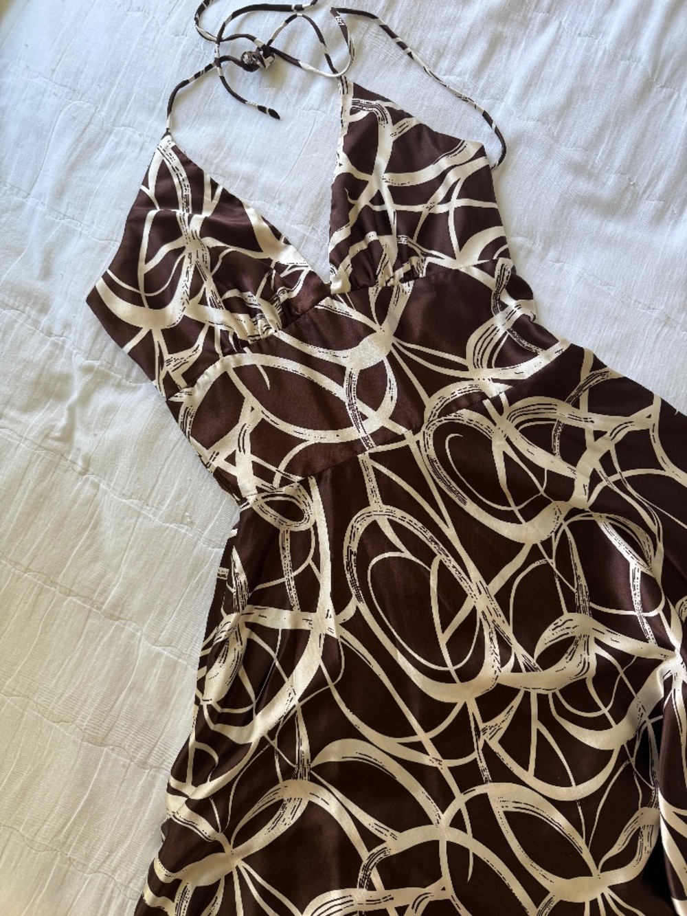 VINTAGE y2k halter midi babydoll flowy dress